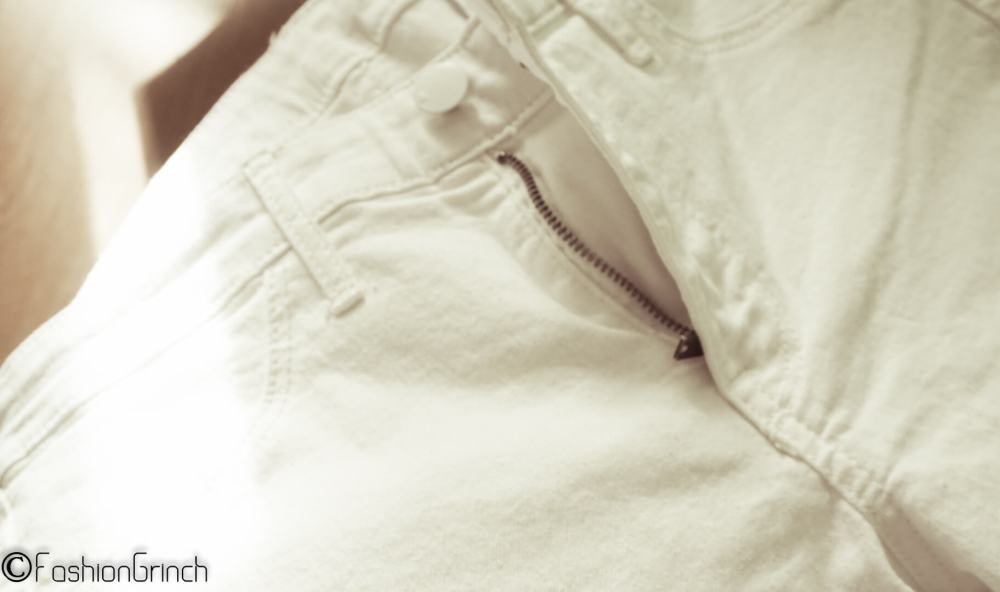 hm white jeans detail